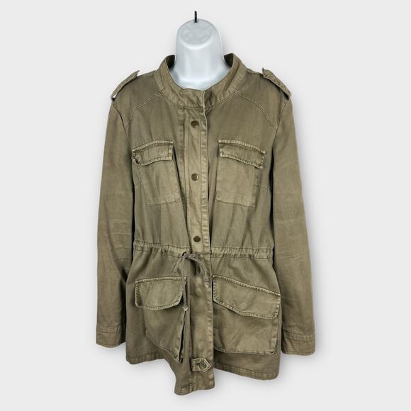 Per Se Jacket Women’s Utility Jacket Large Army Green Punk Cotton Waist Tie - Picture 1 of 8